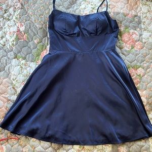 Navy Blue Silk Dress